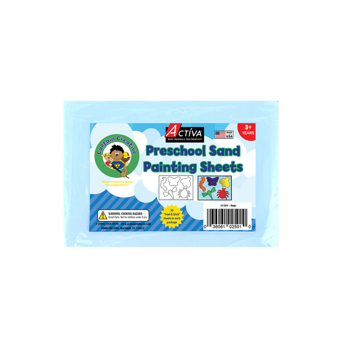 APICC501 Captain Creative Preschool Sand Art Sheets - Bugs Theme - 5 x 7 in. Craft Kit