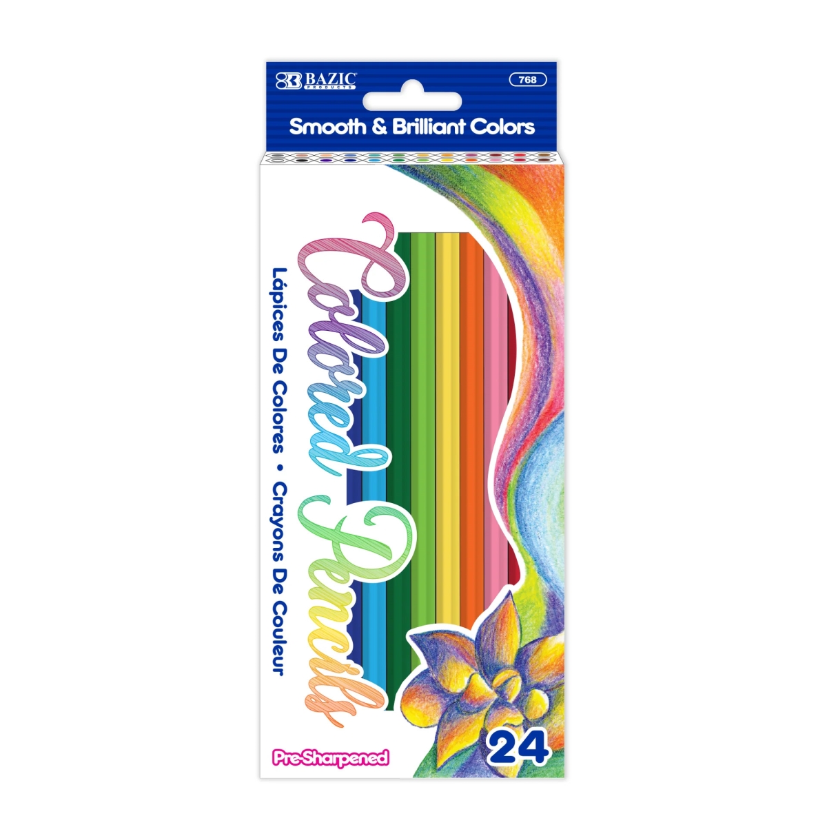 BAZ768-6 24-Colored Pencils, Assorted Color - Pack of 6