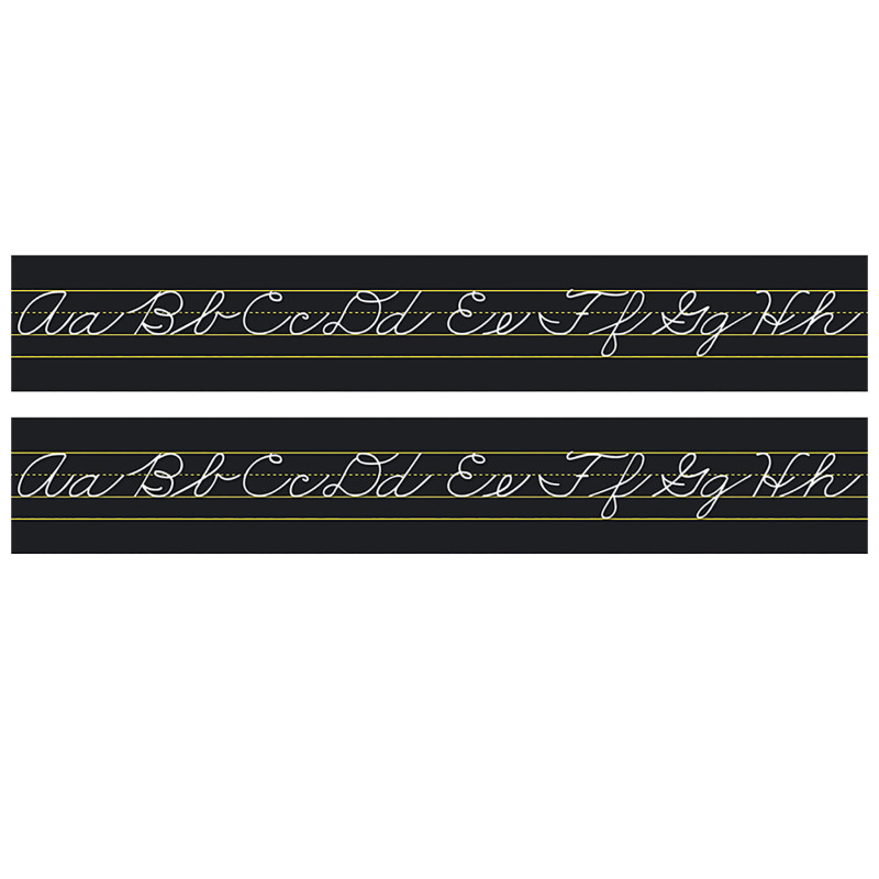 NST9034-2 Alphabet Lines Black Traditional Cursive - Pack of 2