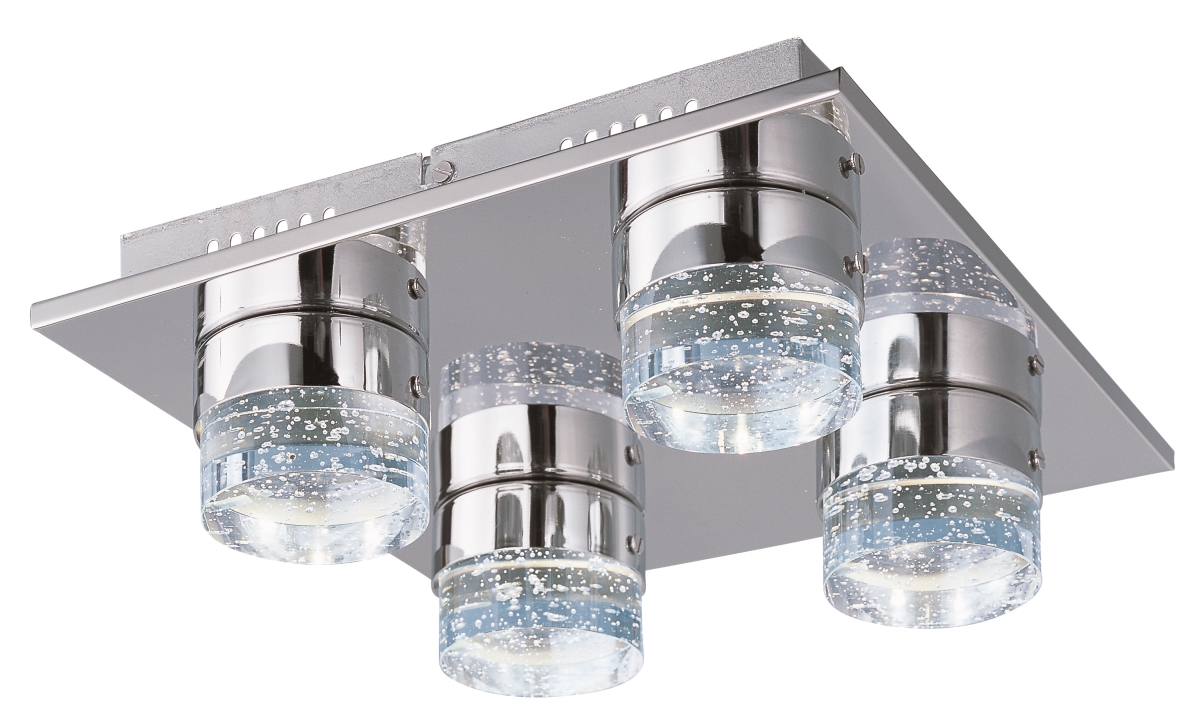 Fizz IV LED Polished Chrome LED Flush Mount Ceiling Light - 13 in.
