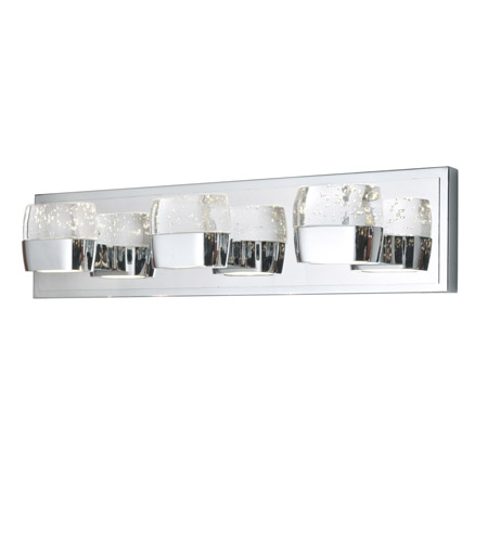 Picture of ET2 E22893-89PC Volt Led 6 Light Polished Chrome Bath Vanity Wall Light, Etched & Bubble Glass - 21 in.