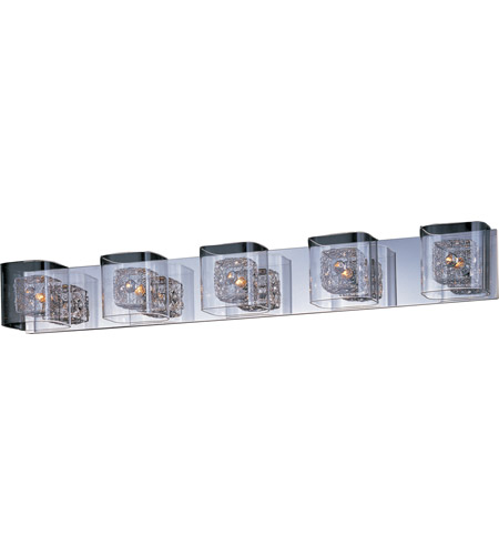Picture of ET2 E22835-18PCPC Gem 5 Light Polished Chrome Vanity Light Wall Light, Clear - 39 in.