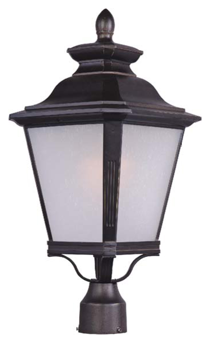 19.5 x 9 in. Knoxville One Light Outdoor Pole & Post Lantern, Bronze