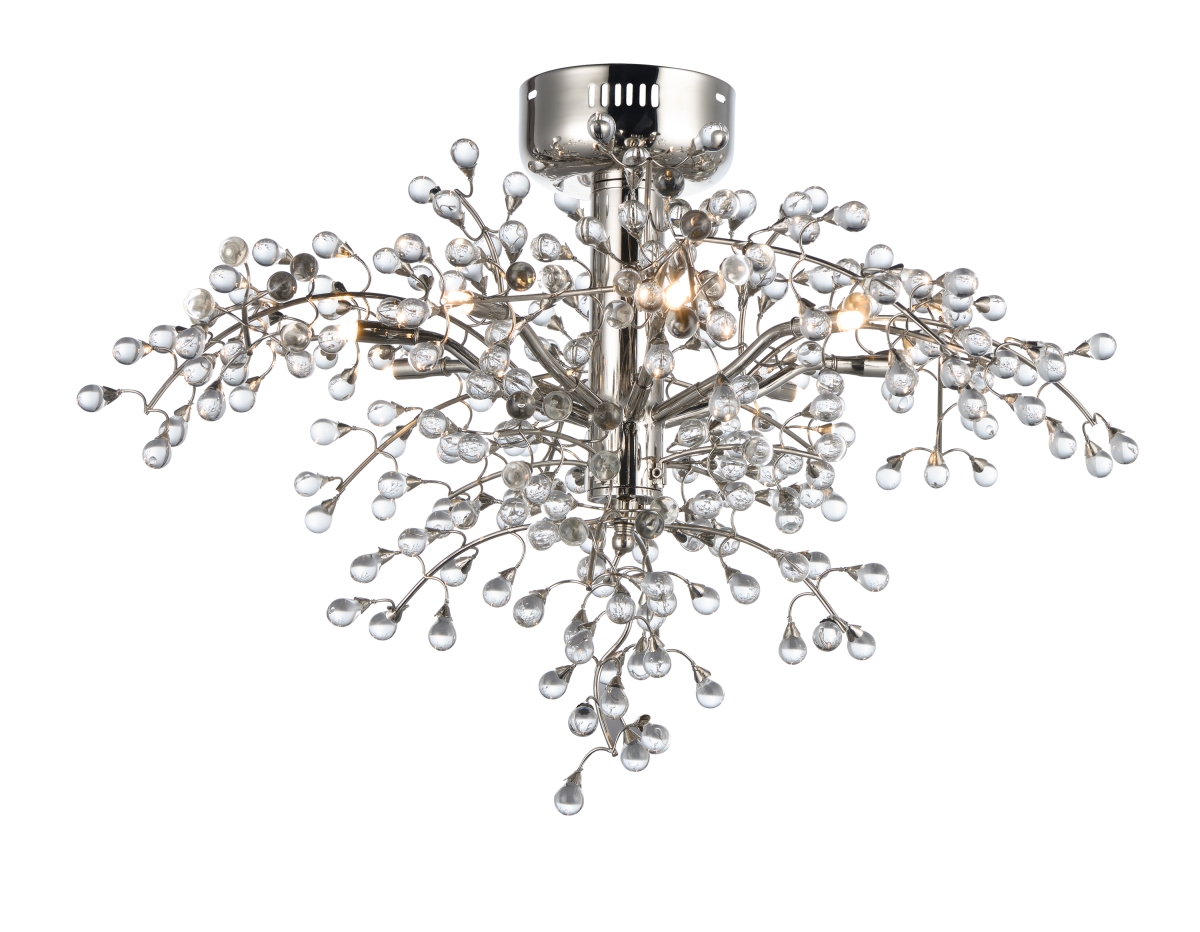 Picture of Maxim 38502CLPN Cluster 8-Light Semi -Flush Ceiling Light, Polished Nickel