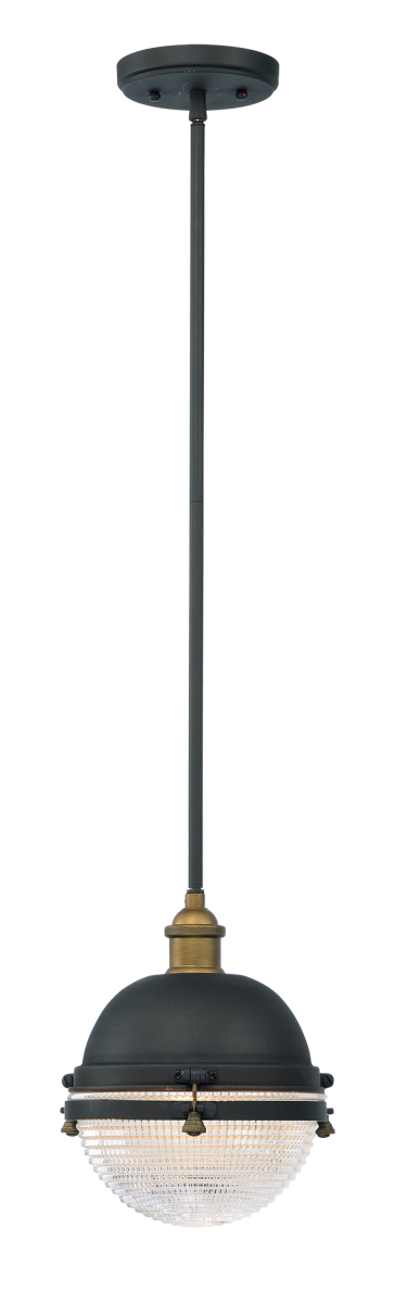 Picture of Maxim 10184OIAB Portside 1-Light Outdoor Pendant&#44; Oil Rubbed Bronze & Antique Brass