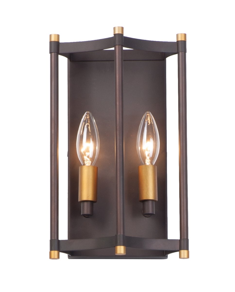 Picture of Maxim 13599OIAB 7 in. Wellington Two-Light Flush Mount Ceiling Light&#44; Oil Rubbed Bronze & Antique Brass
