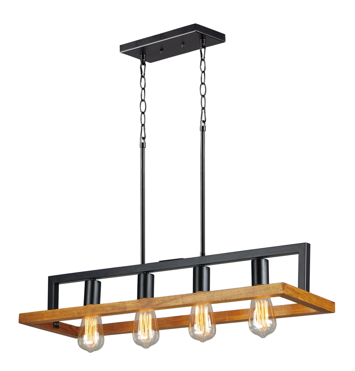 Picture of Maxim Lighting 10307BKASB 30 in. 4 Light Forest Linear Pendant Ceiling Light&#44; Black & Ashbury