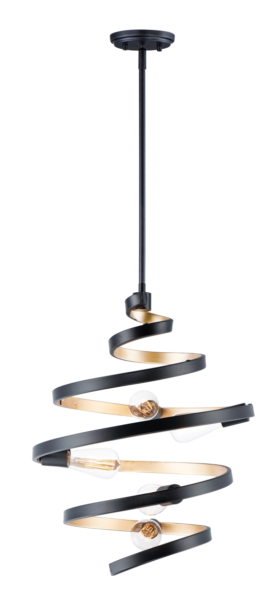 12236BKGLD 18 in. Twister 5 Light Black & Gold Multi-Light Pendant Ceiling Light -  Maxim Lighting