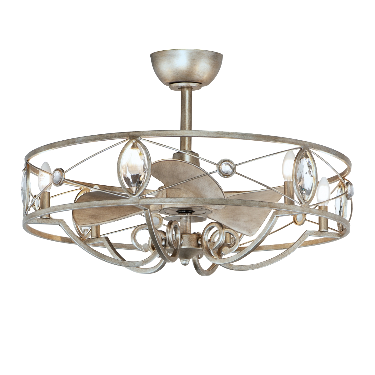 Picture of Maxim Lighting 61013SM Solitaire 6-Light WiFi-Enabled LED Fandelight, Silver Mist
