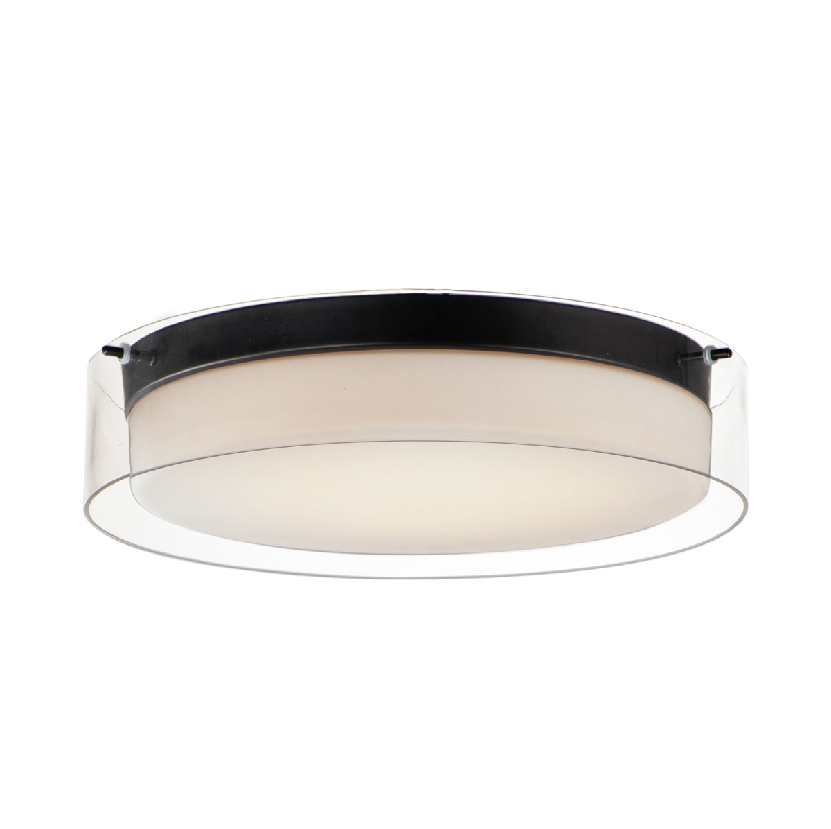 Picture of Maxim Lighting 12284CLSWBK 16 in. Steel & Glass Duo Round LED Flush Mount&#44; Black