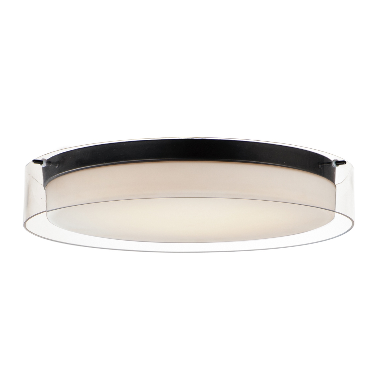Picture of Maxim Lighting 12286CLSWBK 20 in. Steel & Glass Duo Round LED Flush Mount&#44; Black