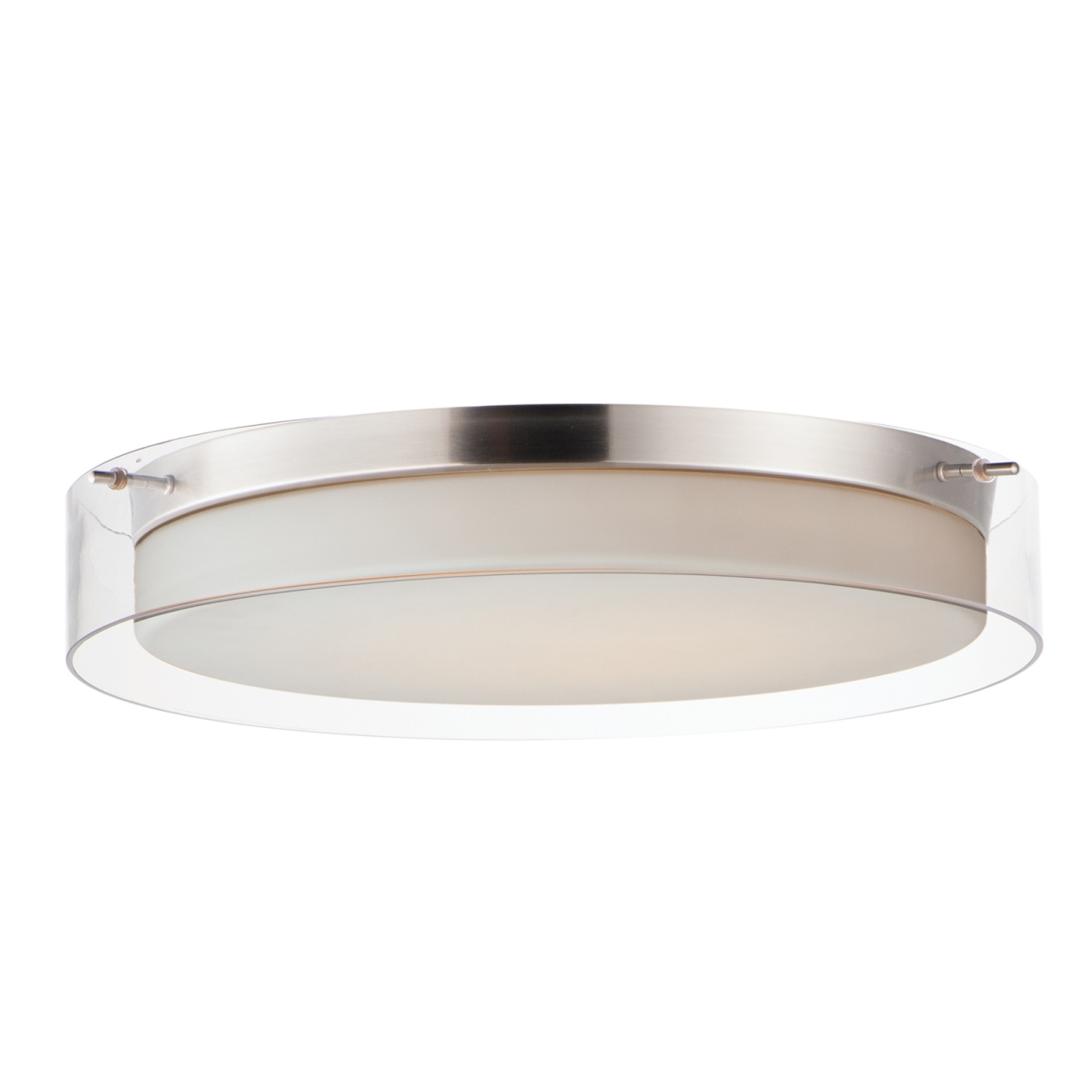 Picture of Maxim Lighting 12286CLSWSN 20 in. Steel & Glass Duo Round LED Flush Mount&#44; Satin Nickel