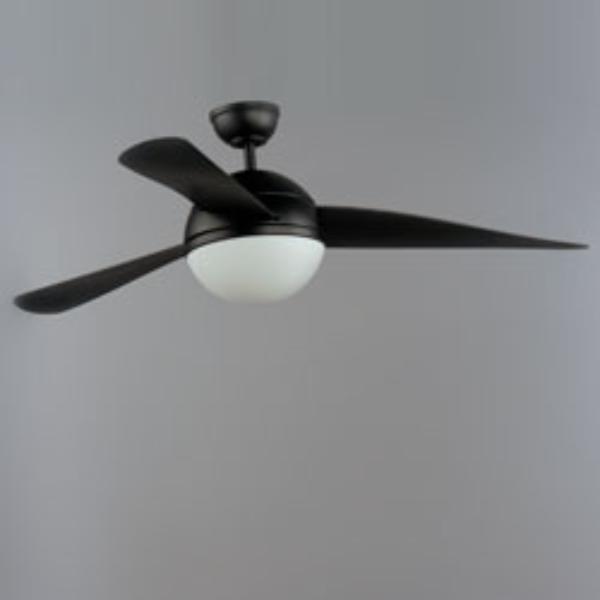52 in. Cupola Black 2-Light LED Fan
