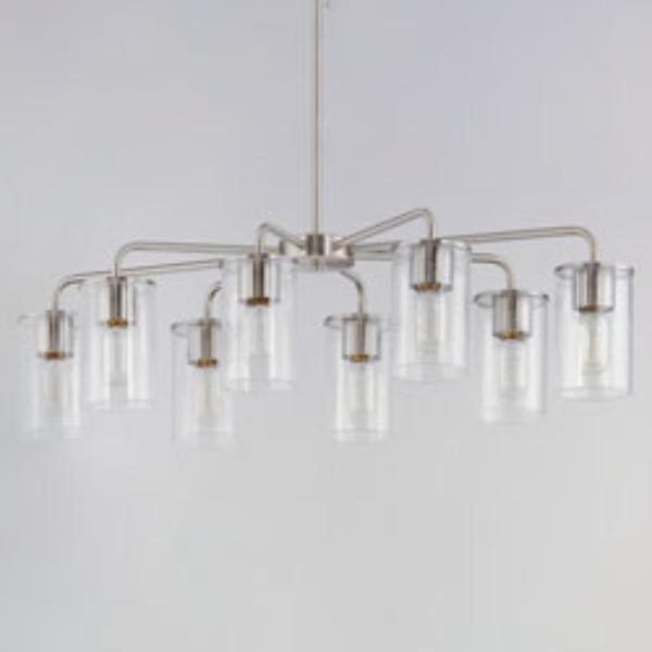 Sleek 8-Light Chandelier - Satin Nickel
