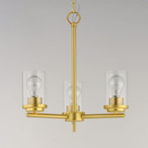 Corona 3-Light Chandelier - Satin Brass