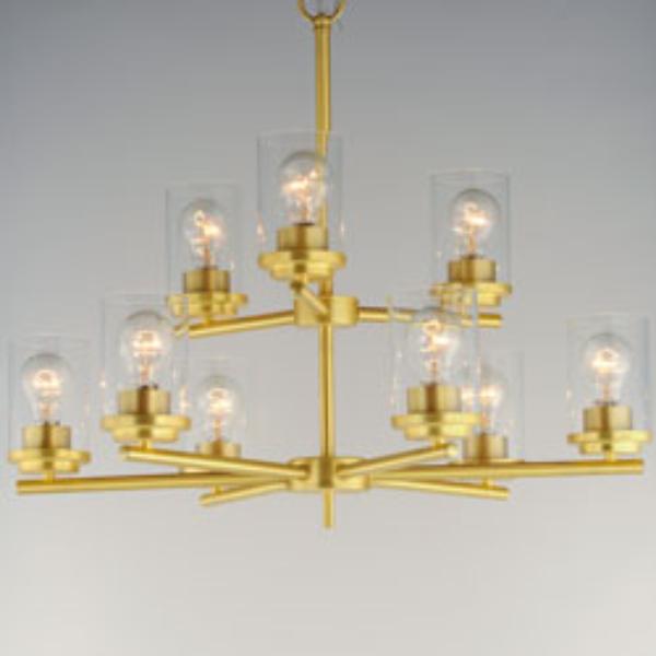 Corona 9-Light Chandelier - Satin Brass