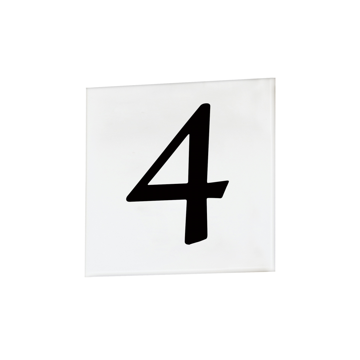 53664WT 4 in. Serif 4 Square Contemporary Font Address Number Tile, White