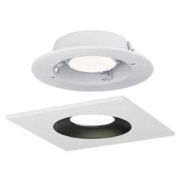 Crisp 5'' LED Recessed DownLight 3000K - Square, White/Black