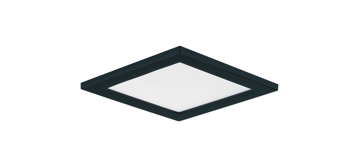 58720WTBK Wafer 5 in. Square LED Surface Flush Mount, 3000K - Black
