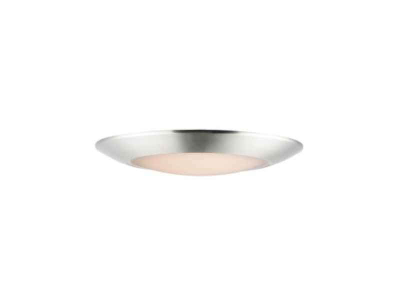 57913WTSN 9.25 in. Diverse LED Satin Nickel Flush Mount Ceiling Light - White Shade