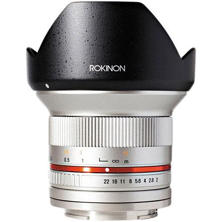 12mm F2.0 Compact High Speed Wide Angle Lens for Sony E Mount Mirrorless Cameras  Silver (RK12M-E-SIL)