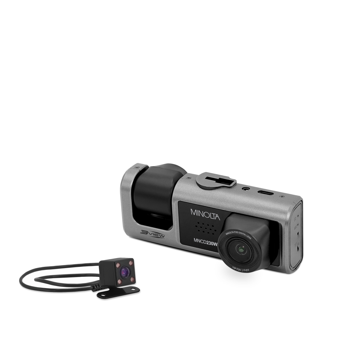 MNCD230WT-GY Minolta Mncd230wt 3View 3-Ch 1080P Dashcam