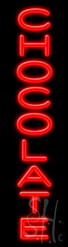 N102-1103-clear 29 x 8 in. Chocolate Clear Backing Neon Sign, Red