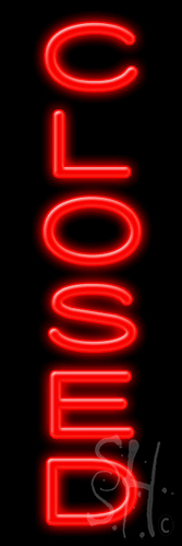 N102-1104-clear 8 x 24 in. Closed Clear Backing Neon Sign, Red