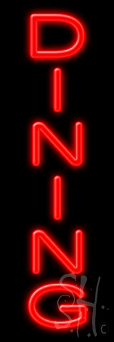 N102-1110-clear 8 x 24 in. Dining Clear Backing Neon Sign, Red