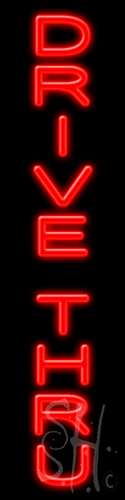 N102-1111-clear 8 x 32 in. Drive Thru Clear Backing Neon Sign, Red