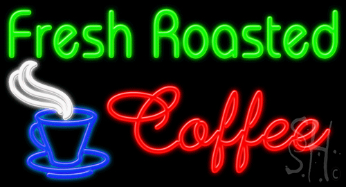 N102-0907-clear 20 x 37 in. Fresh Roasted Coffee Clear Backing Neon Sign - Multicolor
