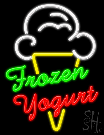 N102-0908-clear 24 x 31 in. Frozen Yogurt Clear Backing Neon Sign - Multicolor