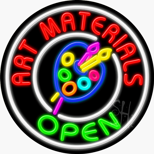 N102-1031-clear 26 x 26 in. Art Materials Open Clear Backing Neon Sign, Multicolor