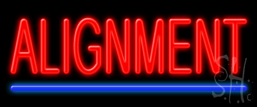 N102-1033-clear 10 x 24 in. Alignment Clear Backing Neon Sign, Red & Blue