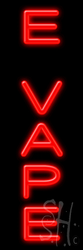 N102-1114-clear 8 x 24 in. E-Vape Clear Backing Neon Sign, Red