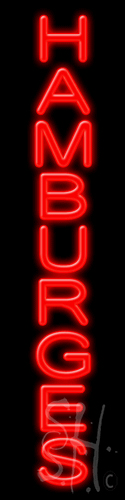 N102-1122-clear 8 x 32 in. Hamburgers Clear Backing Neon Sign, Red