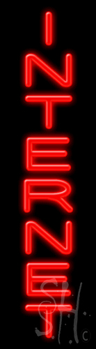N102-1125-clear 8 x 29 in. Internet Clear Backing Neon Sign, Red