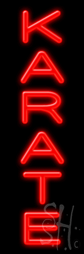 N102-1126-clear 24 x 8 in. Karate Clear Backing Neon Sign, Red