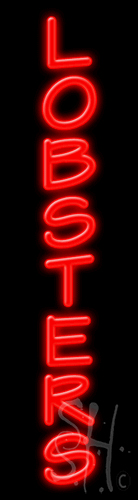 N102-1127-clear 29 x 8 in. Lobsters Clear Backing Neon Sign, Red