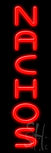 N102-1131-clear 8 x 24 in. Nachos Clear Backing Neon Sign, Red