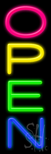 N102-1133-clear 8 x 24 in. Open Clear Backing Neon Sign - Multicolor