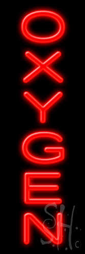 N102-1136-clear 8 x 24 in. Oxygen Clear Backing Neon Sign, Red