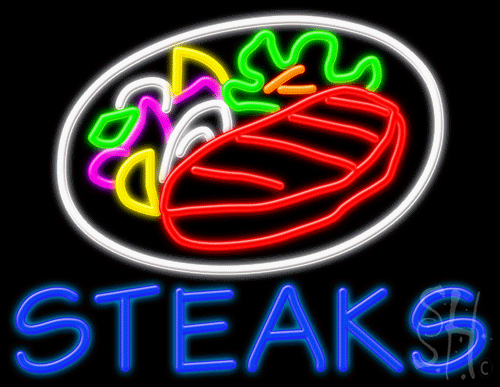 N102-0975-clear Multicolor Steaks Clear Backing Neon Sign - 24 x 31 in.