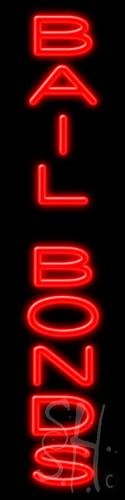 N102-1093-clear Red Bail Bonds Clear Backing Neon Sign - 8 x 32 in.