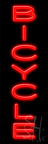 N102-1094-clear Red Bicycle Clear Backing Neon Sign - 24 x 8 in.