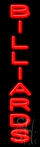 N102-1095-clear Red Billiards Clear Backing Neon Sign - 8 x 29 in.