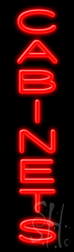 N102-1099-clear Red Cabinets Clear Backing Neon Sign - 8 x 27 in.