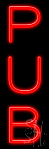 N102-1140-clear Red Pub Clear Backing Neon Sign - 8 x 24 in.