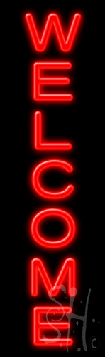 N102-1147-clear Red Welcome Clear Backing Neon Sign - 8 x 27 in.