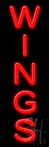 N102-1148-clear Red Wings Clear Backing Neon Sign - 8 x 24 in.